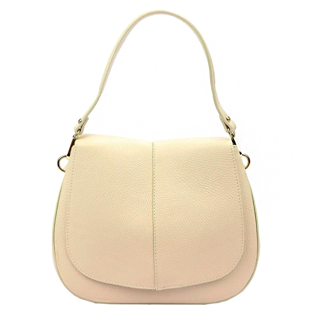 Leather women's handbag LUKA 24-033 Beige