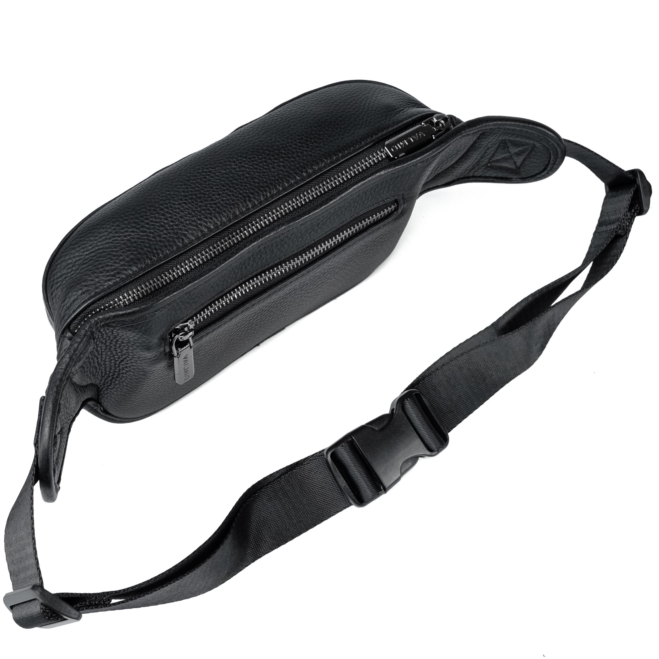 Valmio Stilor black men's leather waist bag