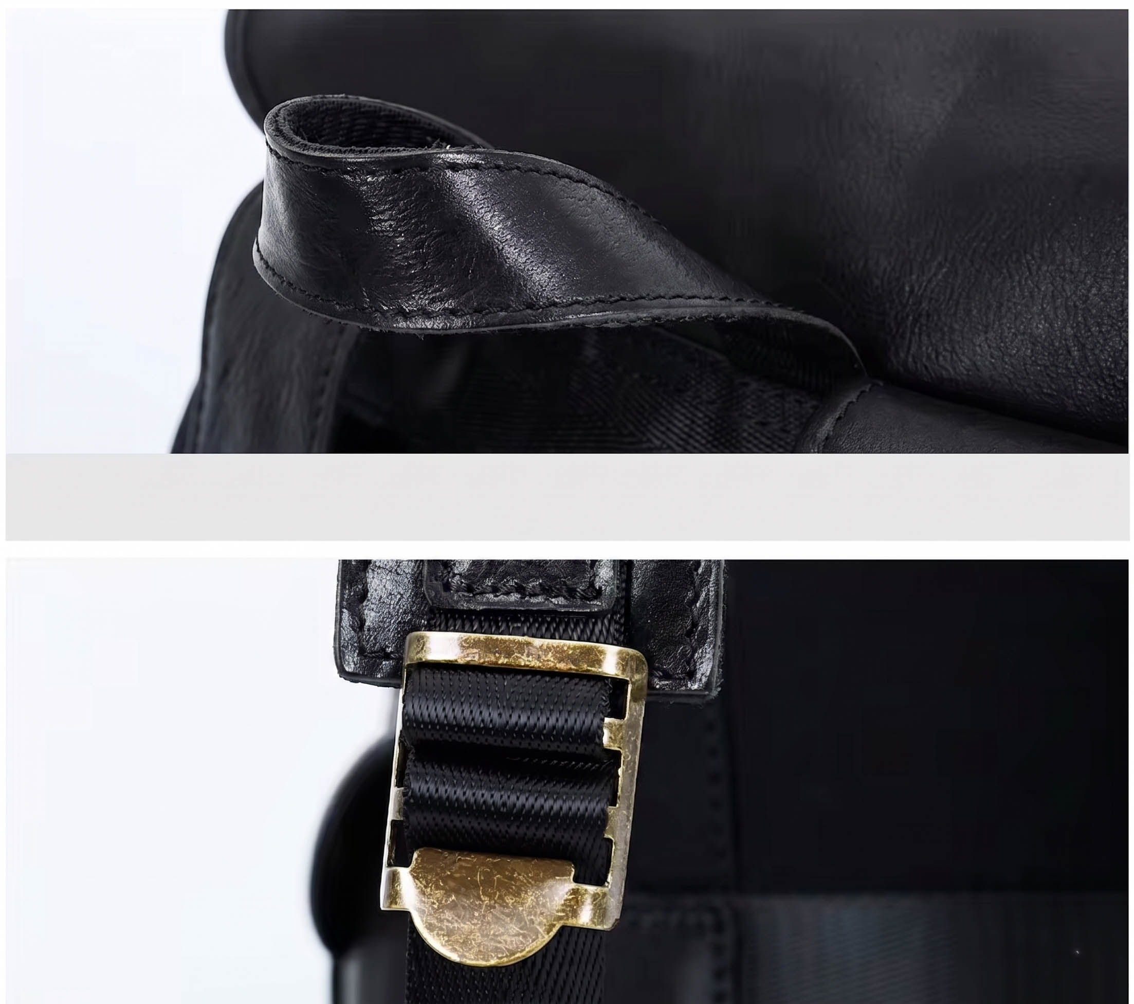 Valmio Norden Leder-Rucksack – schwarz