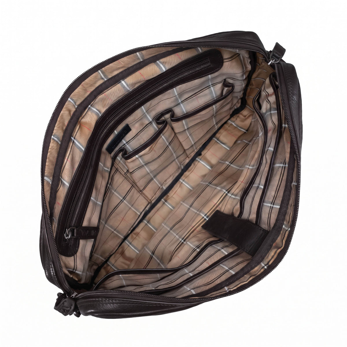 Valmio Neris brown full-grain leather laptop bag for men