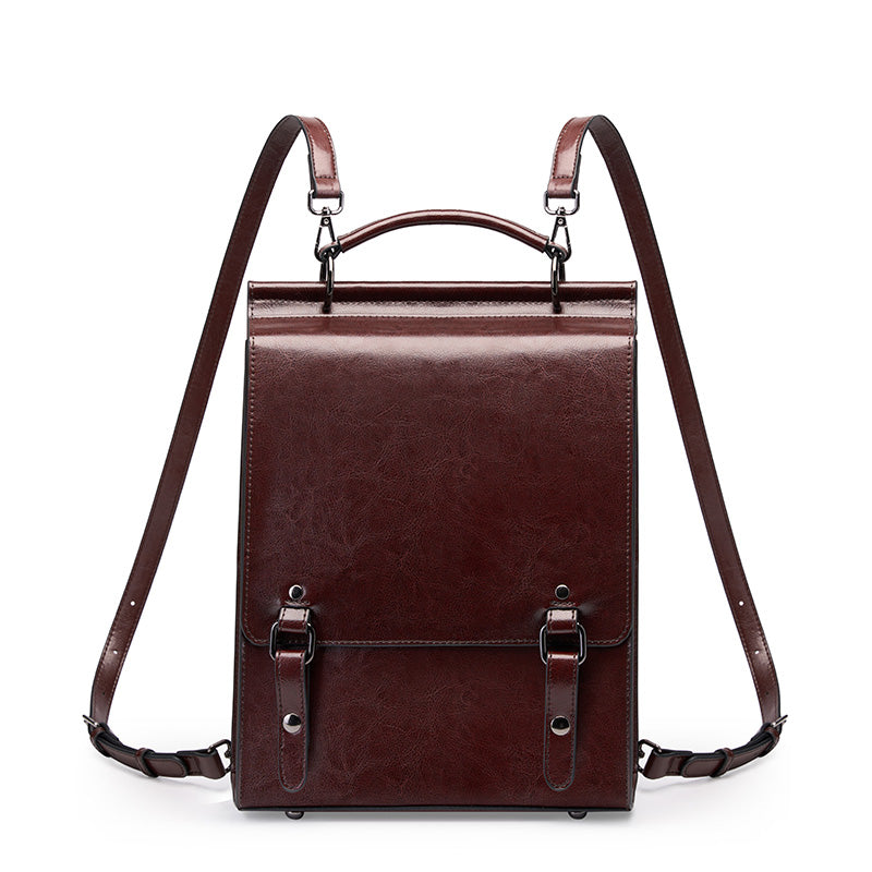 Valmio Tonora Leather Women's Backpack - Dark Brown