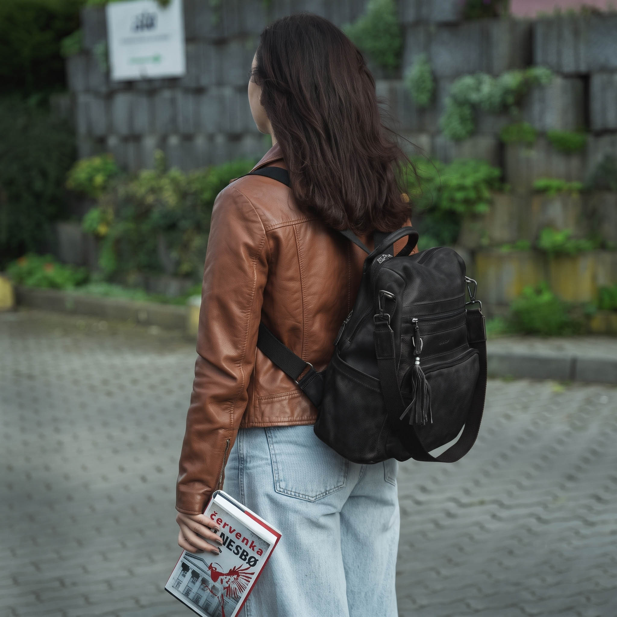 Black Leather Backpack – Bag Valmio