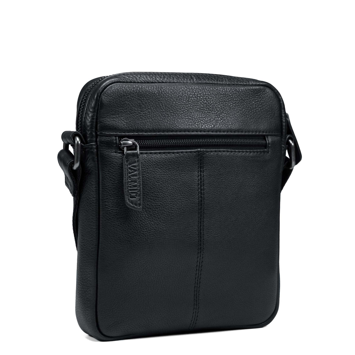 Valmio Lino-L Men's Leather Shoulder Bag – Black