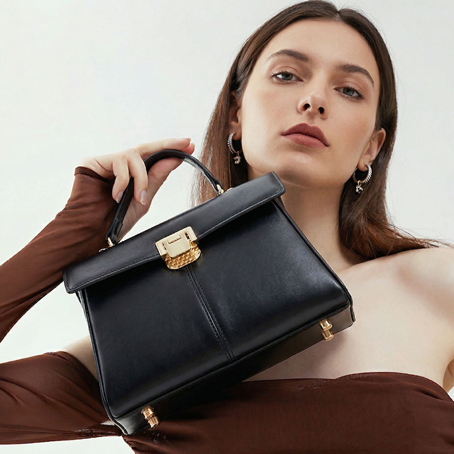 Valmio Nerona Leder Damen Tasche - Schwarz