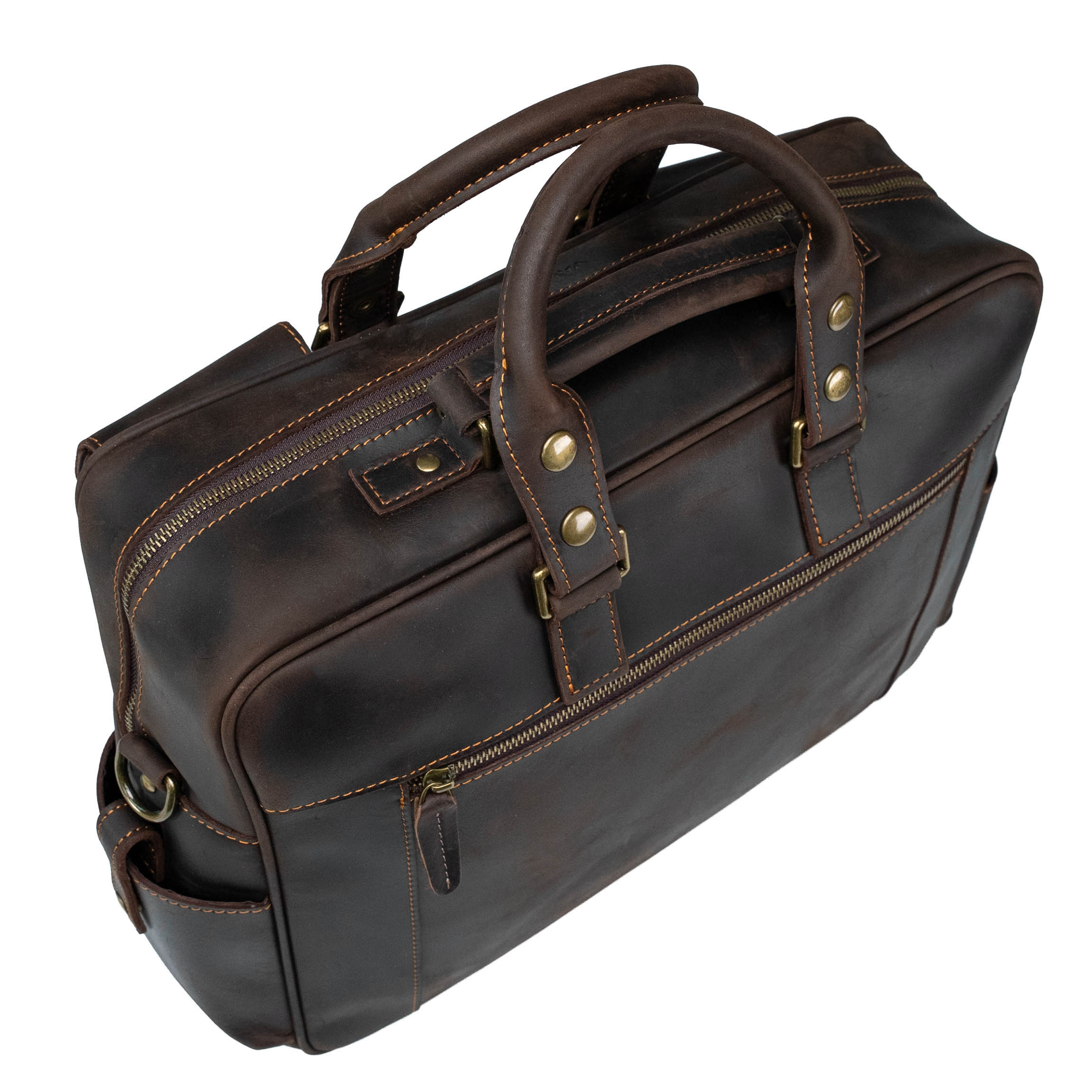 Leather Briefcase Valmio Kensington – Dark Brown