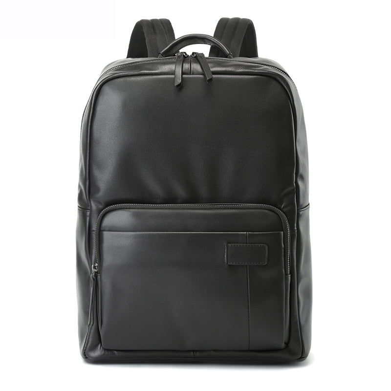 Leder-Rucksack Valmio Calder – Schwarz