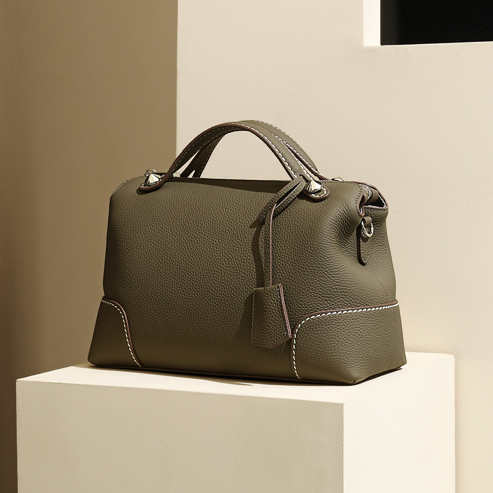 Valmio Kenora Leder Damenhandtasche - Grau