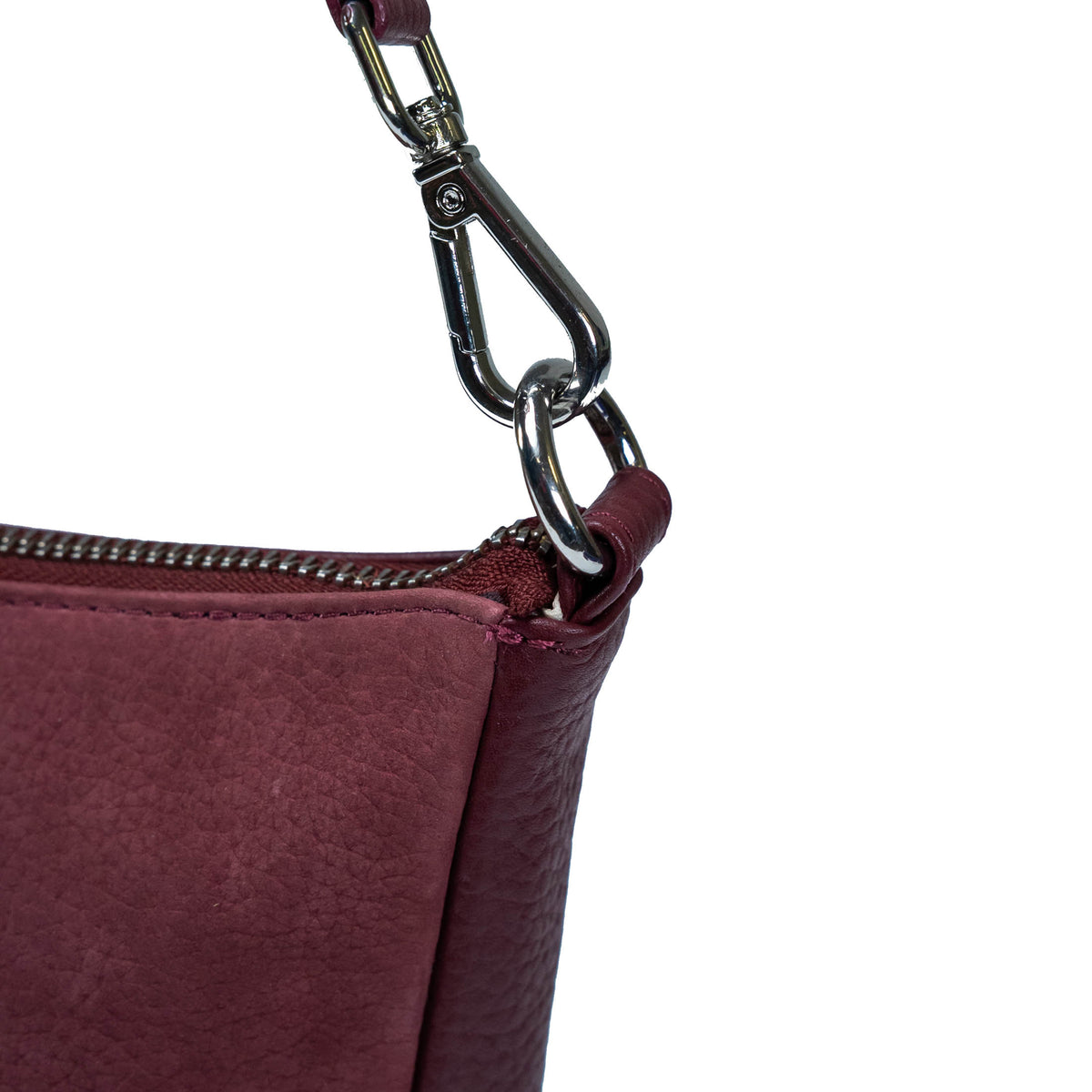 Women's Leather Shoulder Bag Valmio Bella - Burgundy