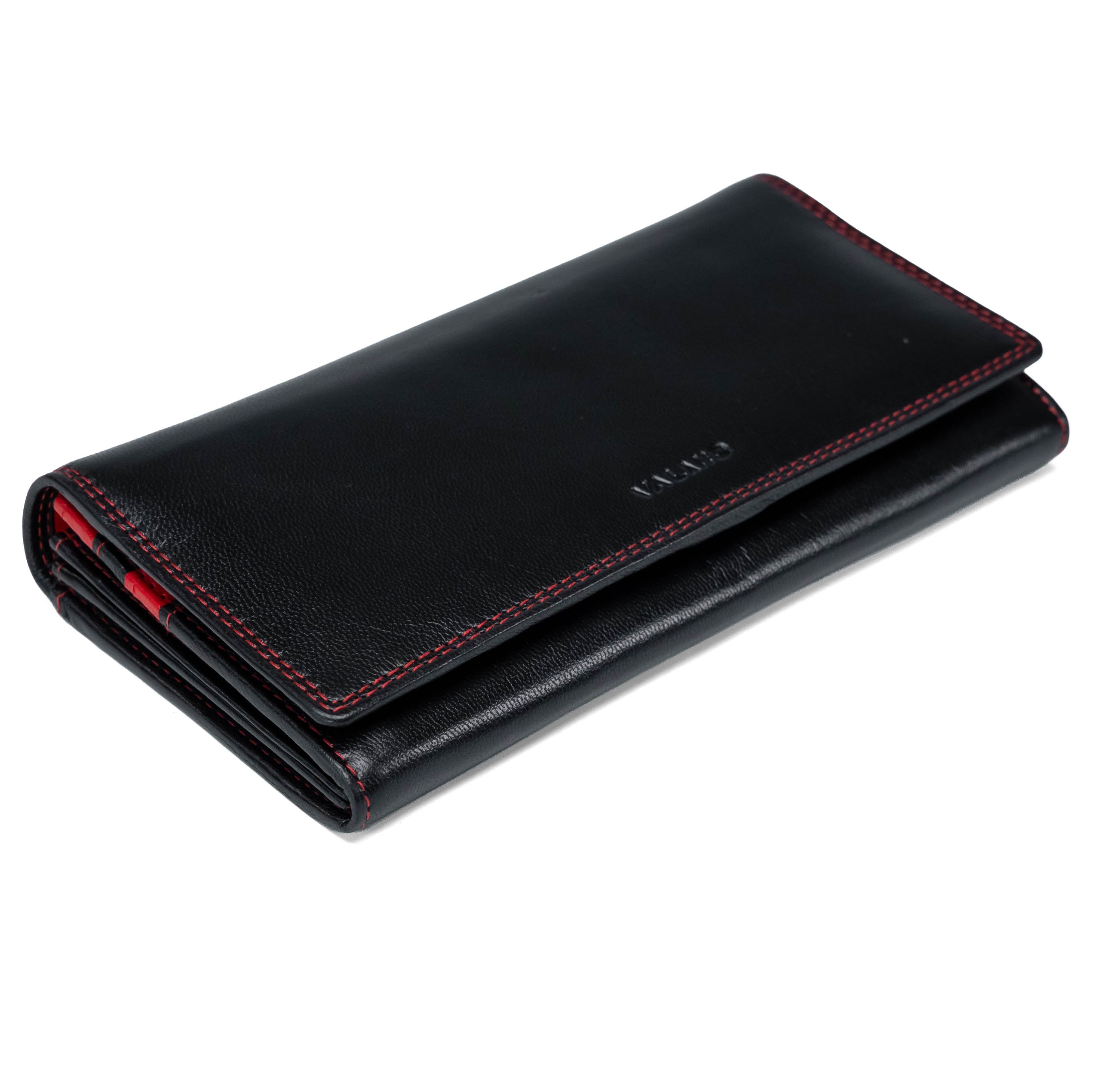 Women's Leather Wallet Valmio Benxi 2433 Black/Red