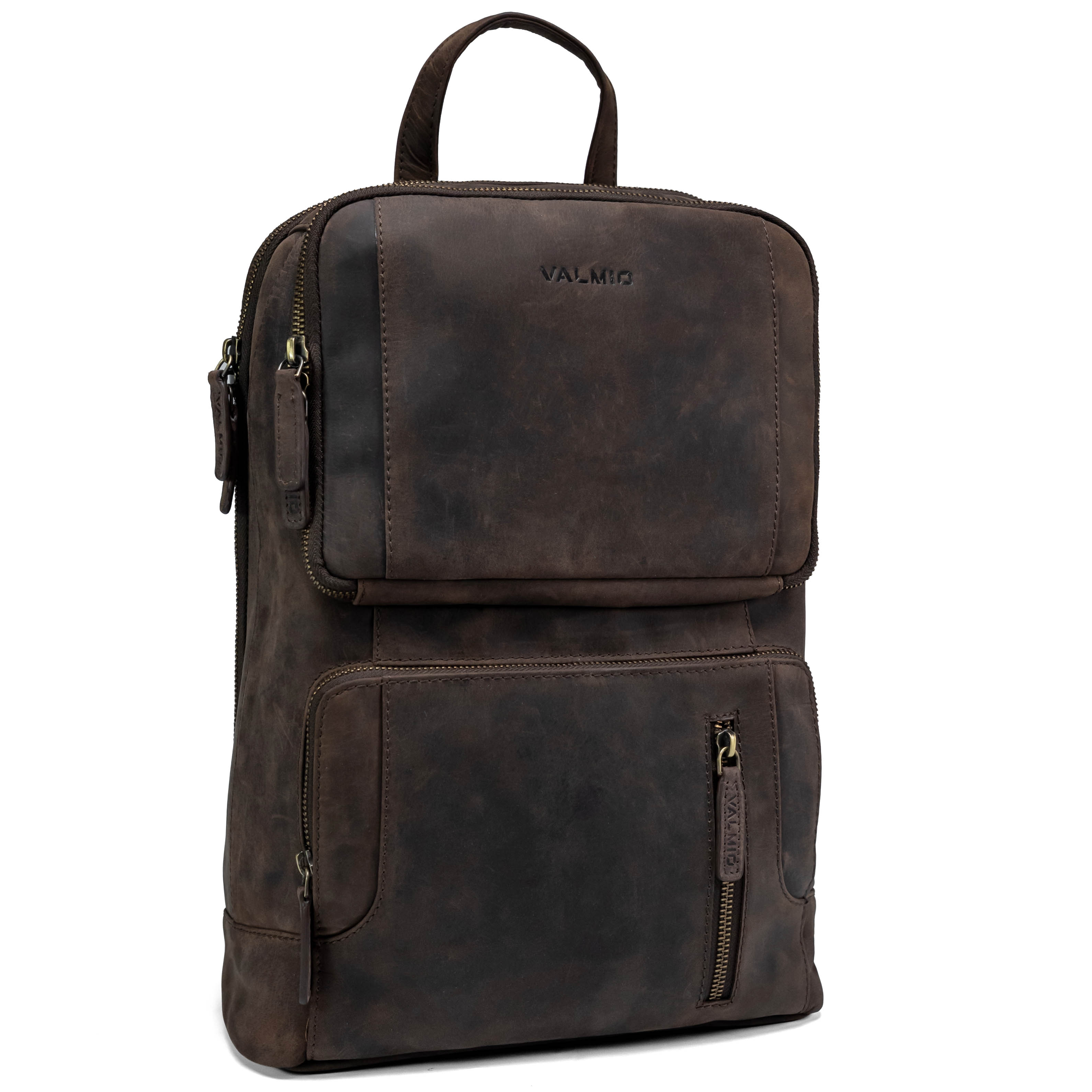 Valmio Apex Leather Backpack Brown