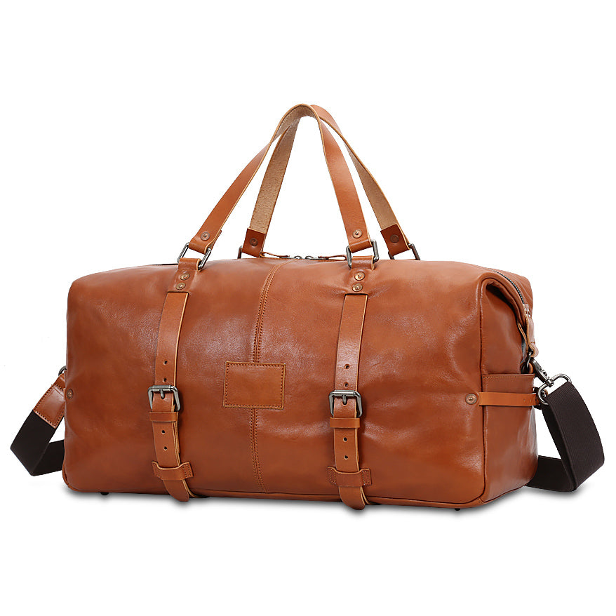 Brown Leather Travel Bag Valmio Raven