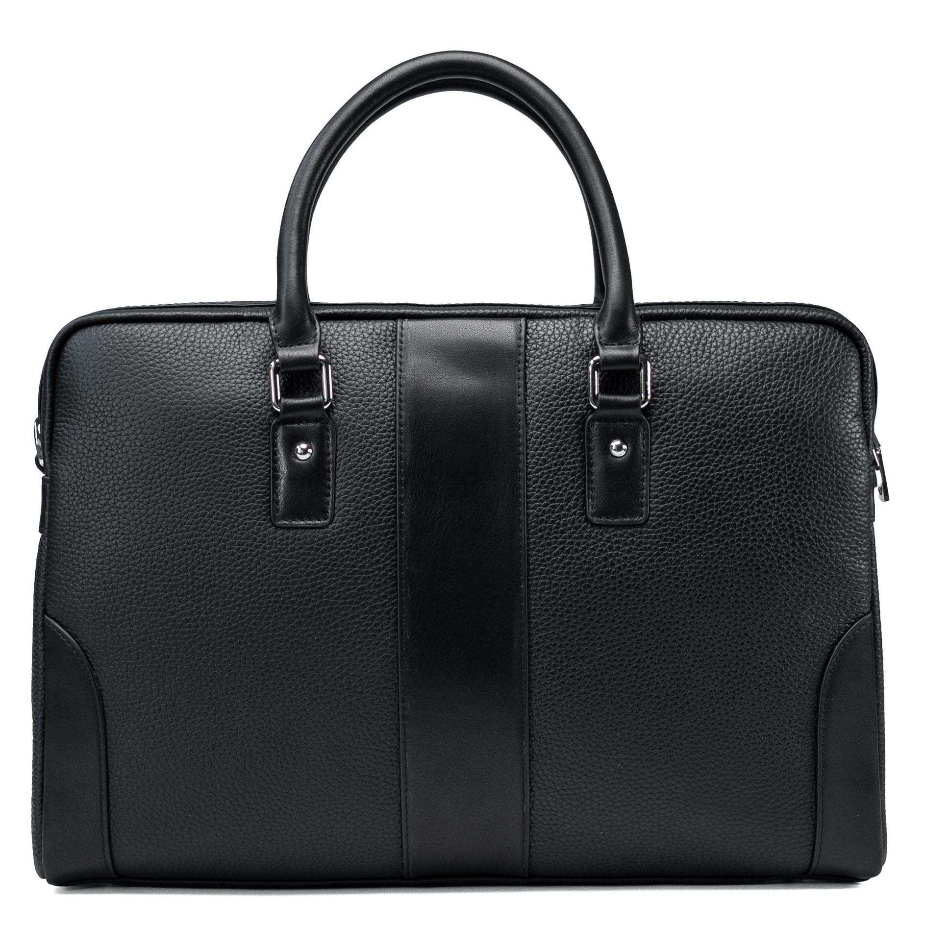 Forton black leather business bag