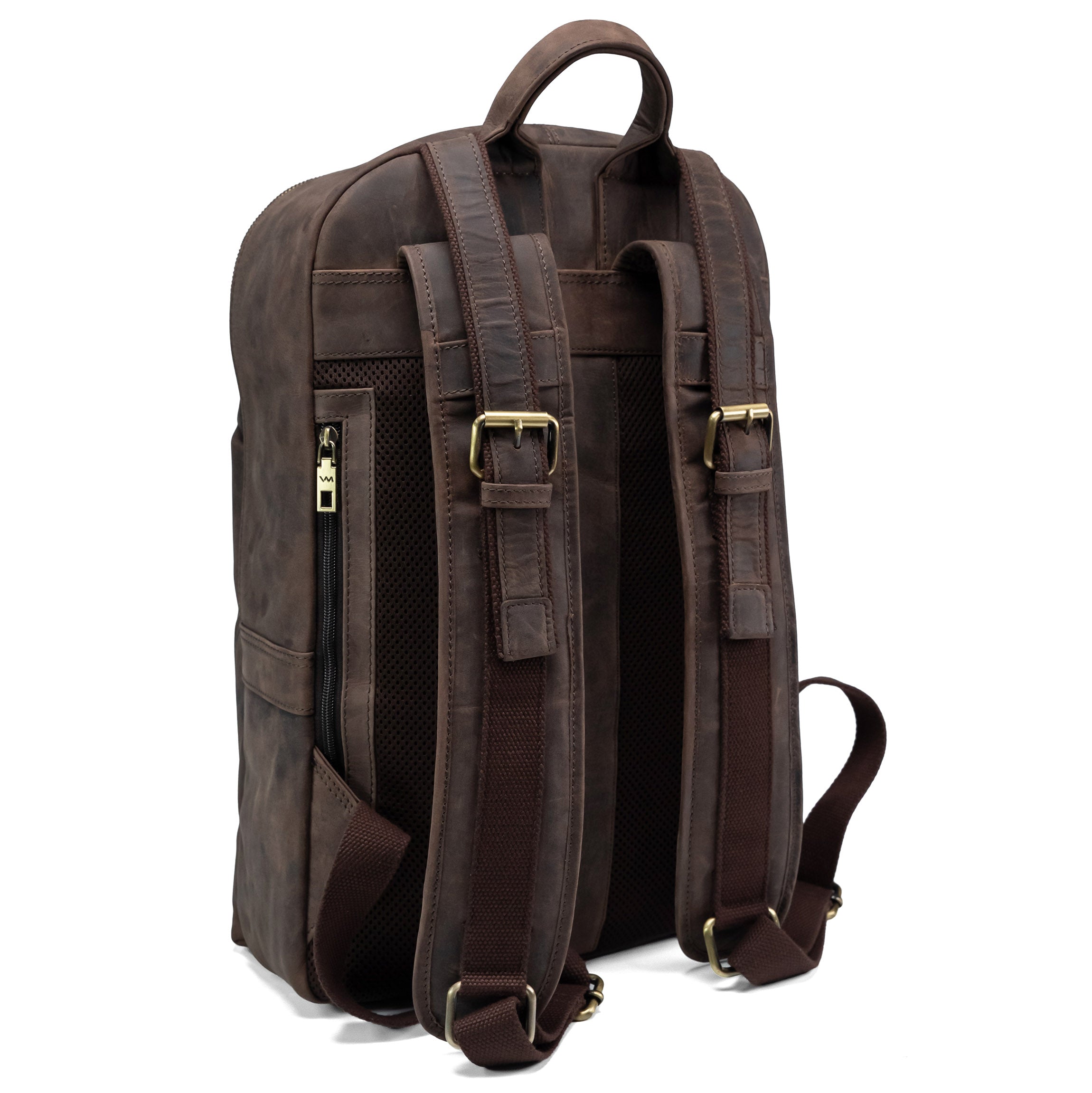 Valmio Gale Leather Backpack Brown