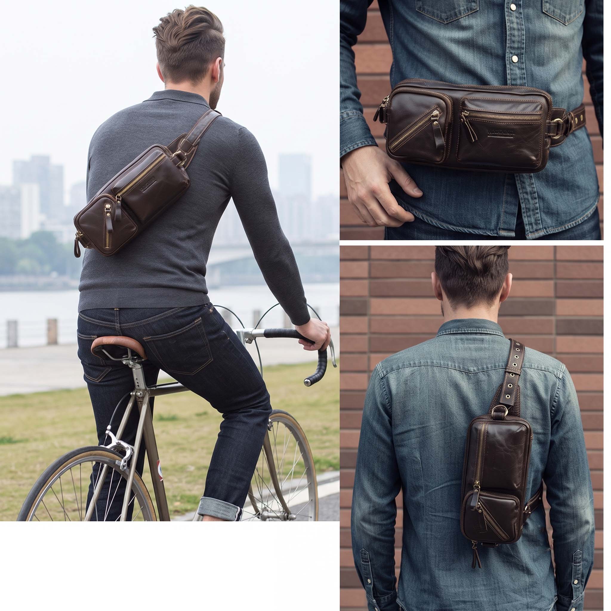 Men's Leather Belt Bag Mars