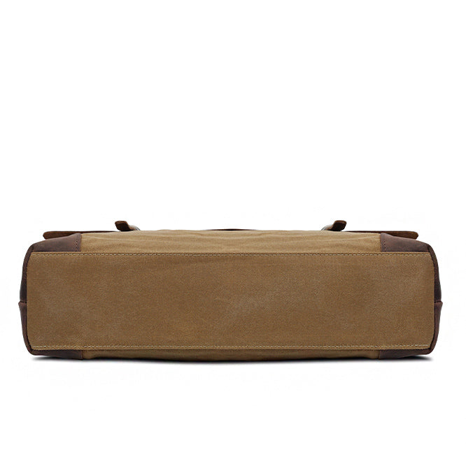 Herren Leder-Aktentasche Valmio Weston – sandkhaki
