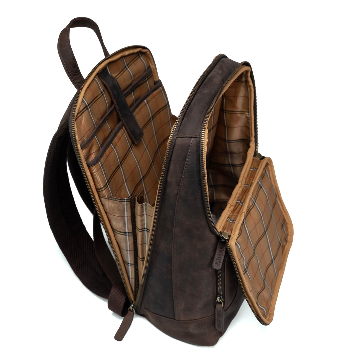 Valmio Apex Leather Backpack Brown