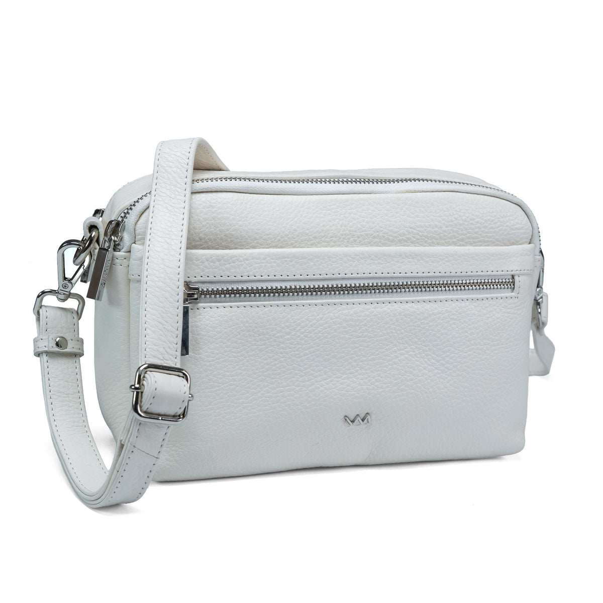 Valmio Fide Women's Leather Crossbody Bag - White