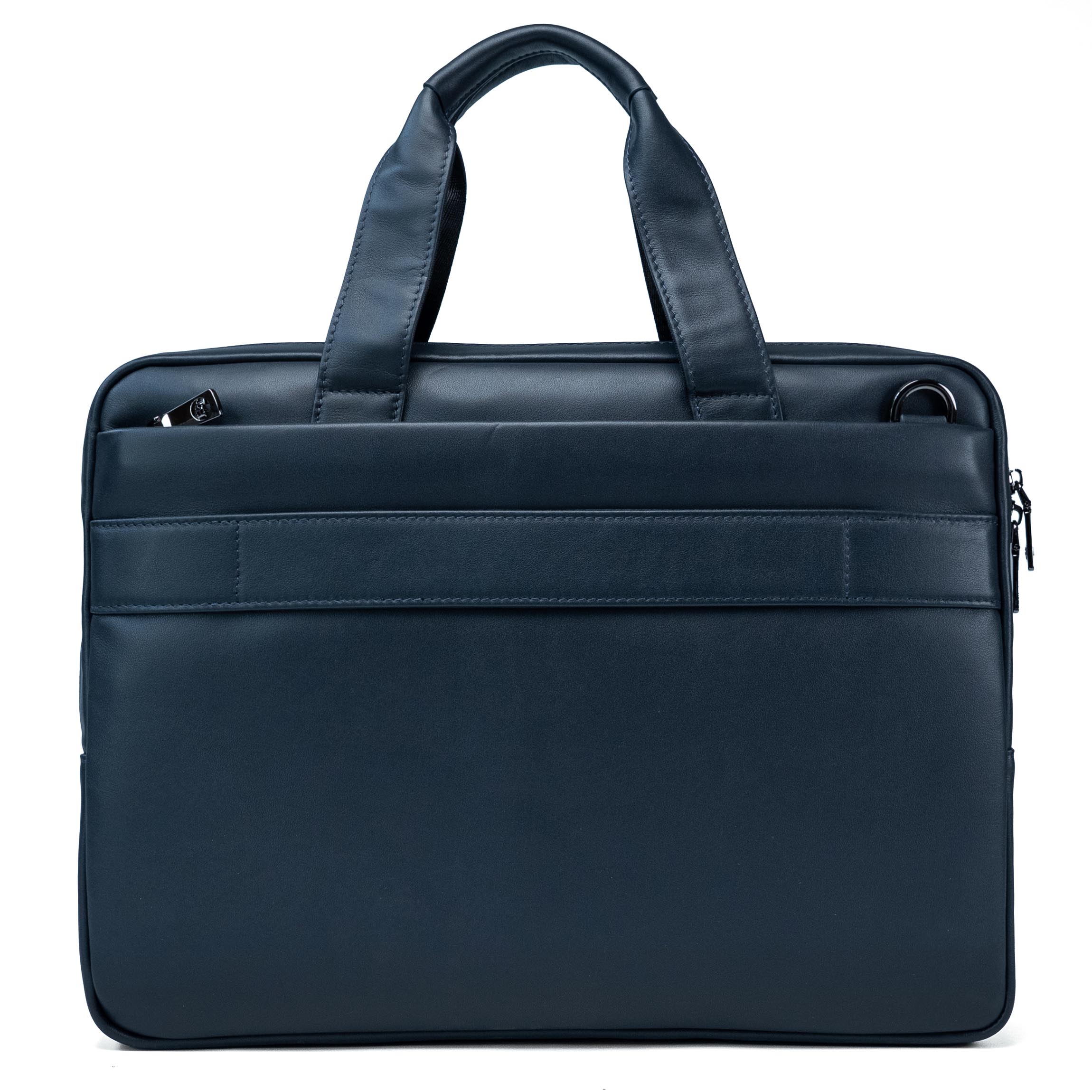 Genry Leder-Laptoptasche - blau