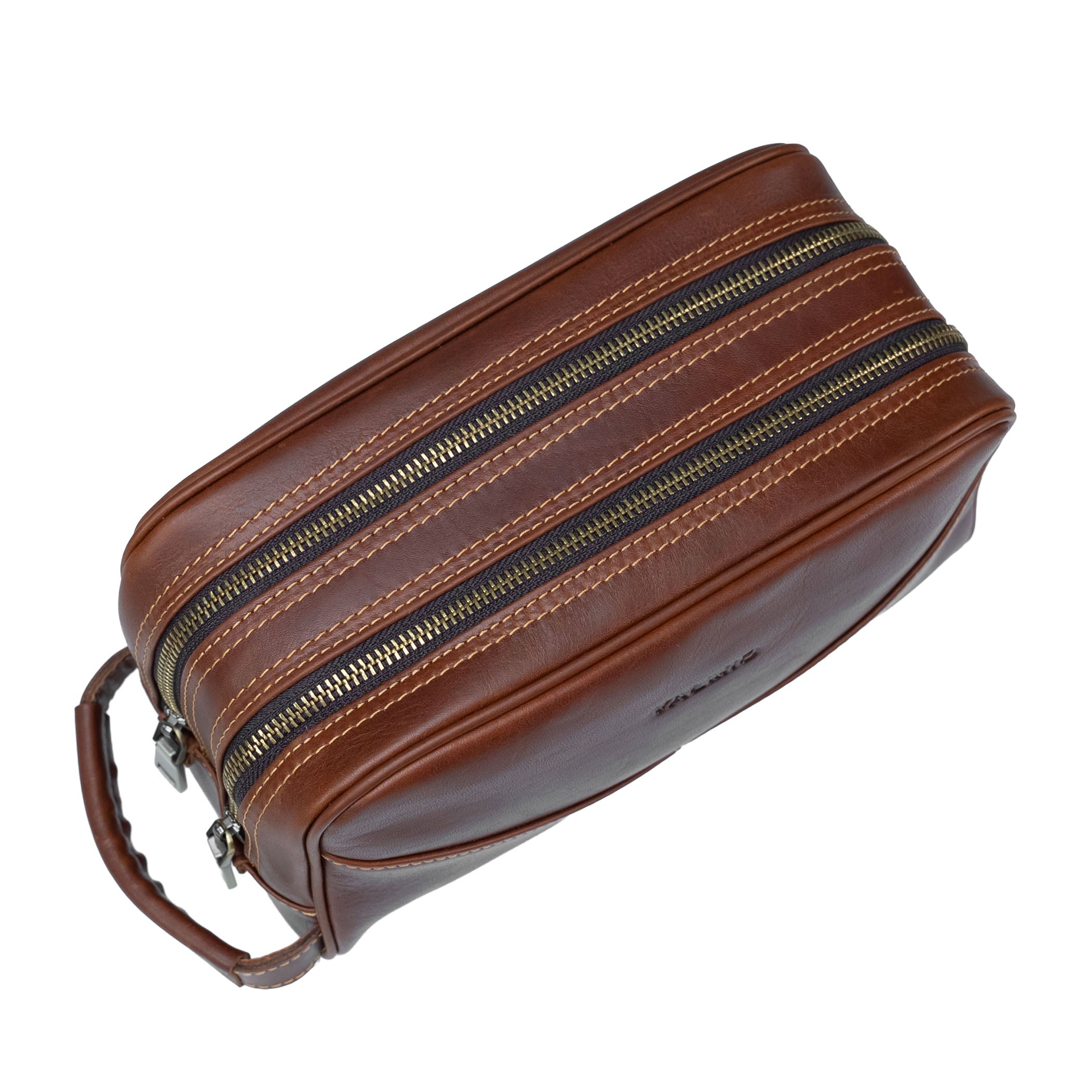 Valmio Hornes Leather Toiletry Bag