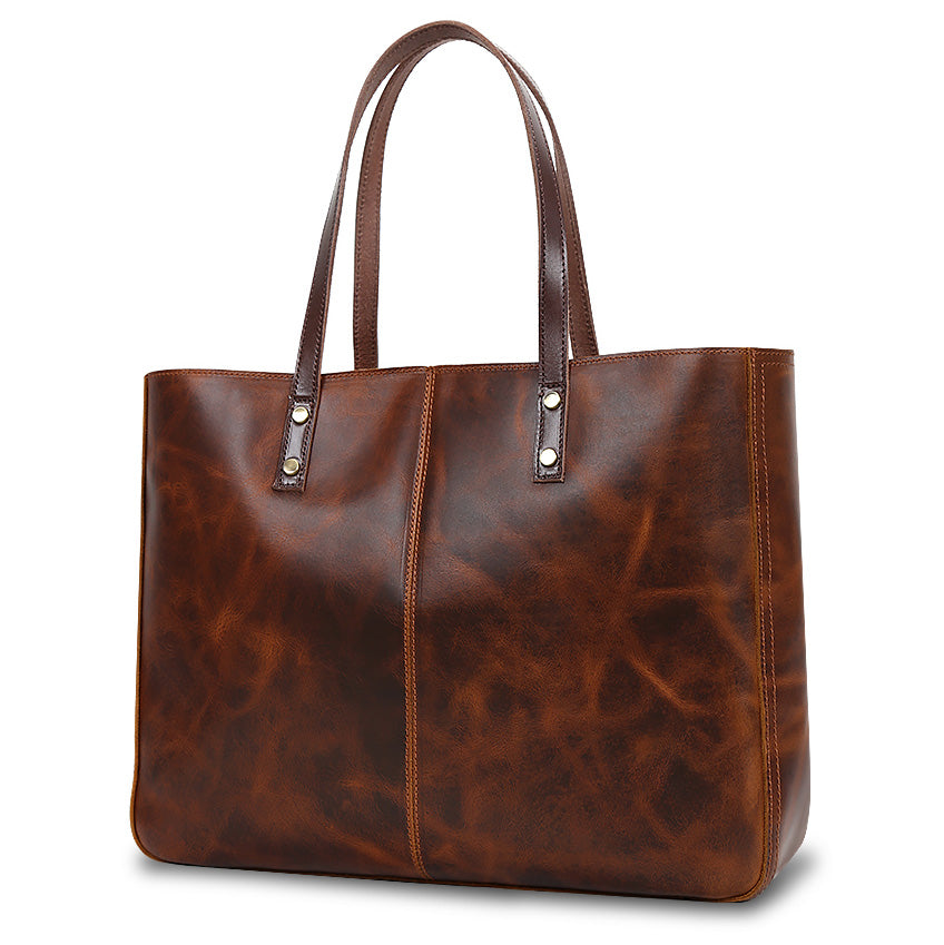 Braune Leder-Shopper Valmio Aurelia