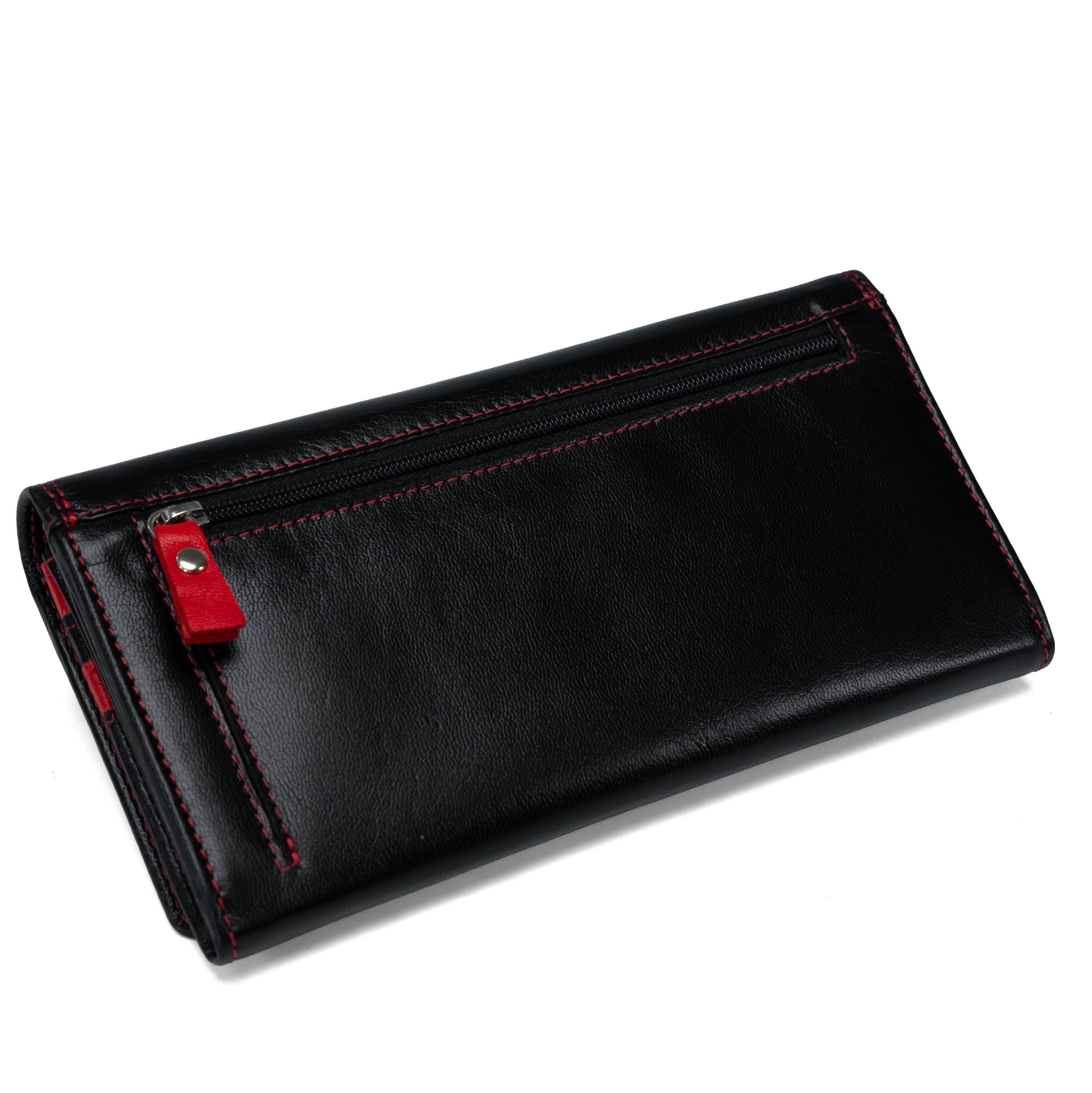 Women's Leather Wallet Valmio Benxi 2433 Black/Red