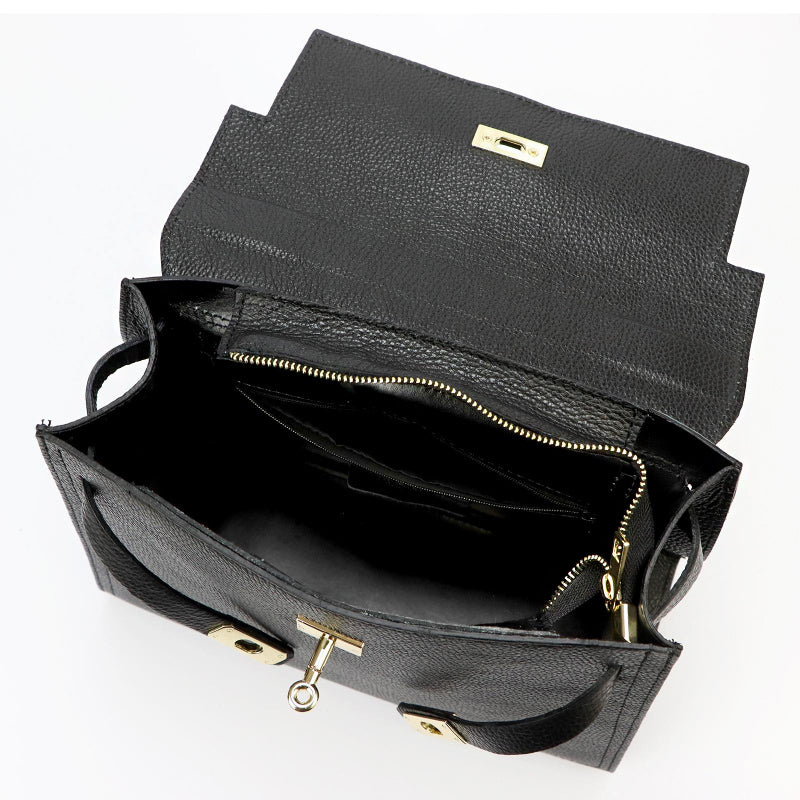 Leather handbag Luka 24-059 Black