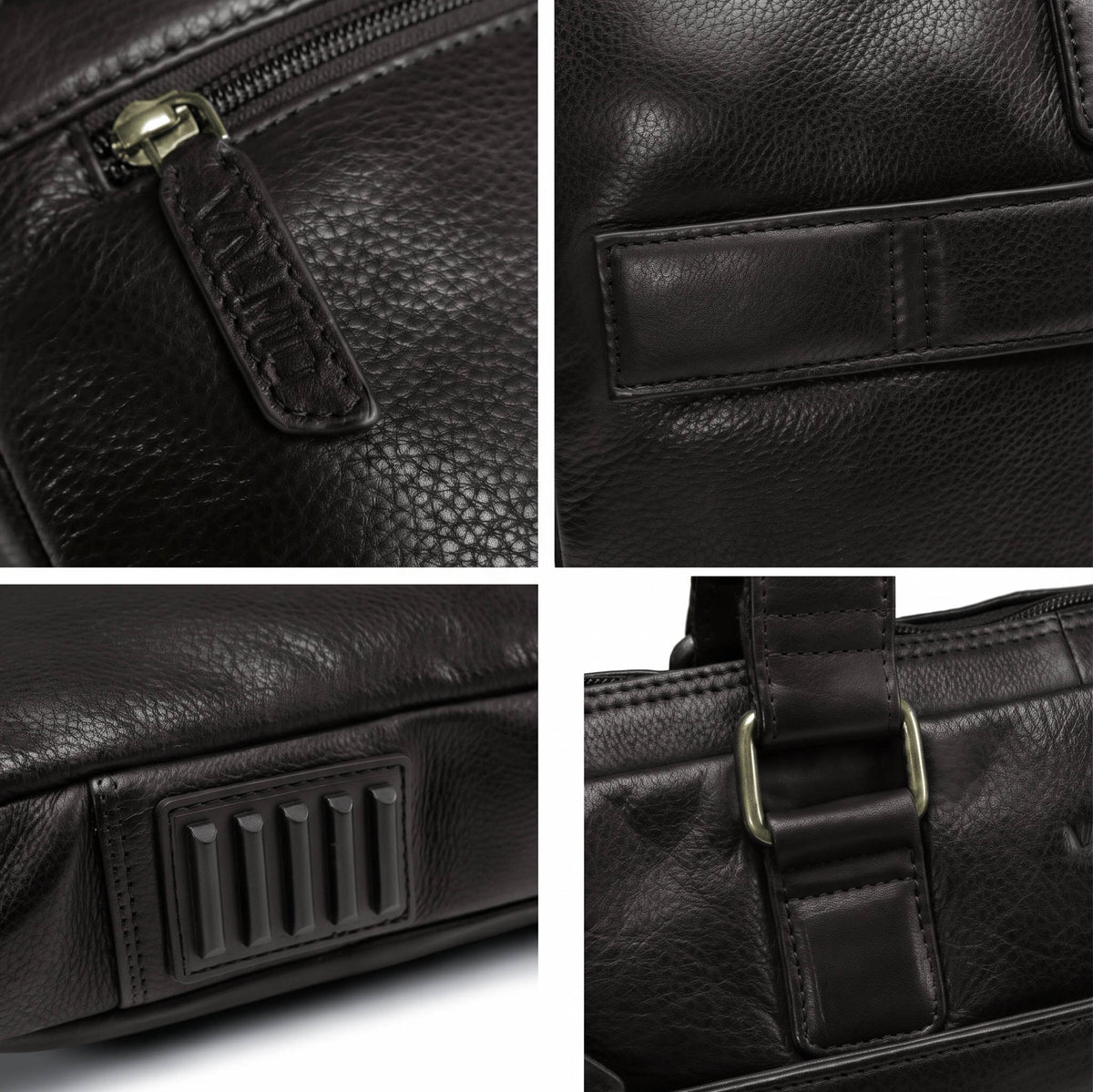 Valmio Neris brown full-grain leather laptop bag for men