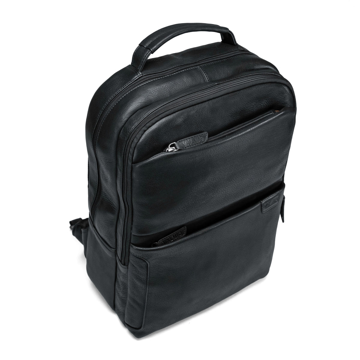 Valmio Lands Leather Backpack - Black