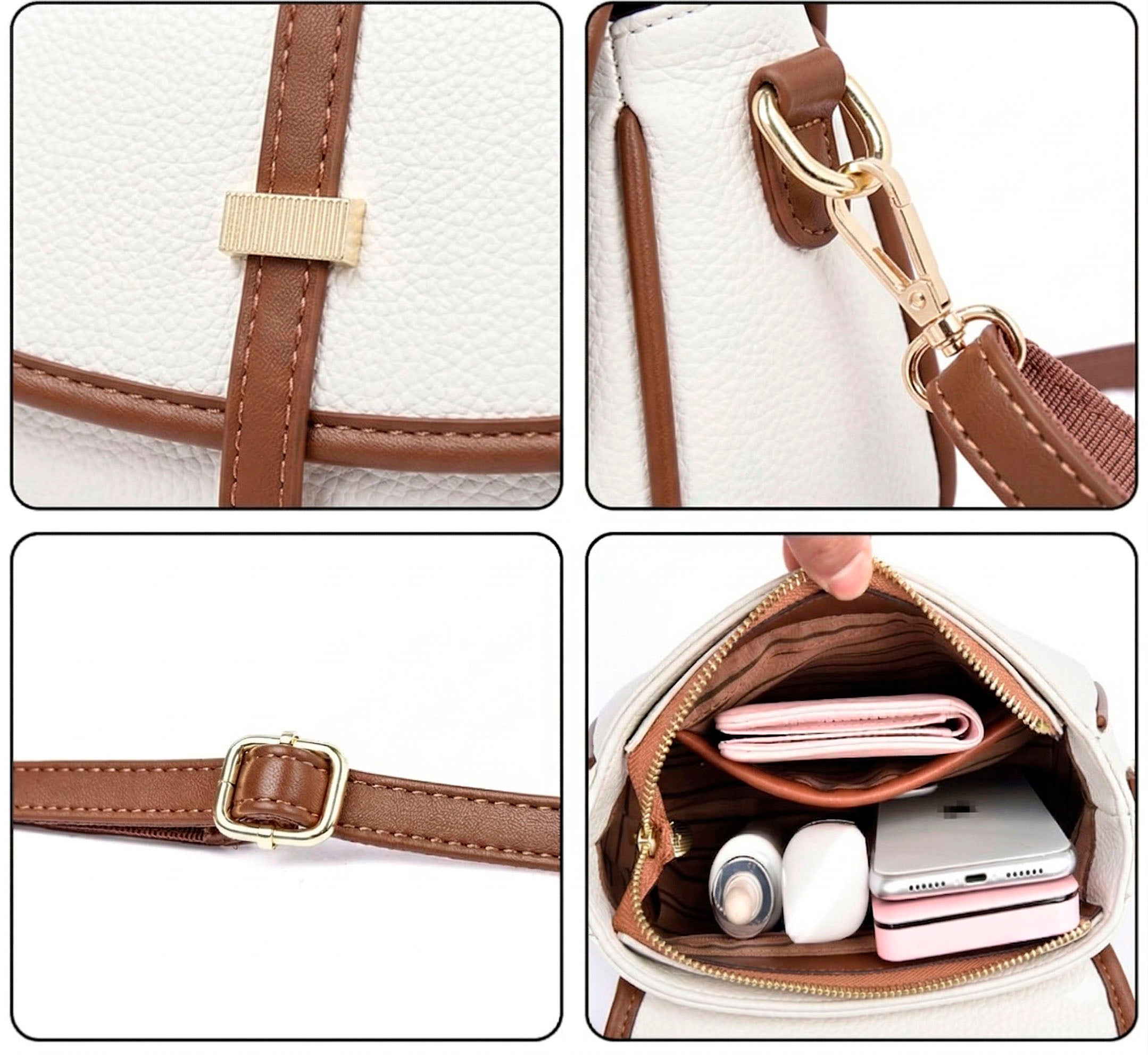 Valmio Valina Leather Women's Bag - White