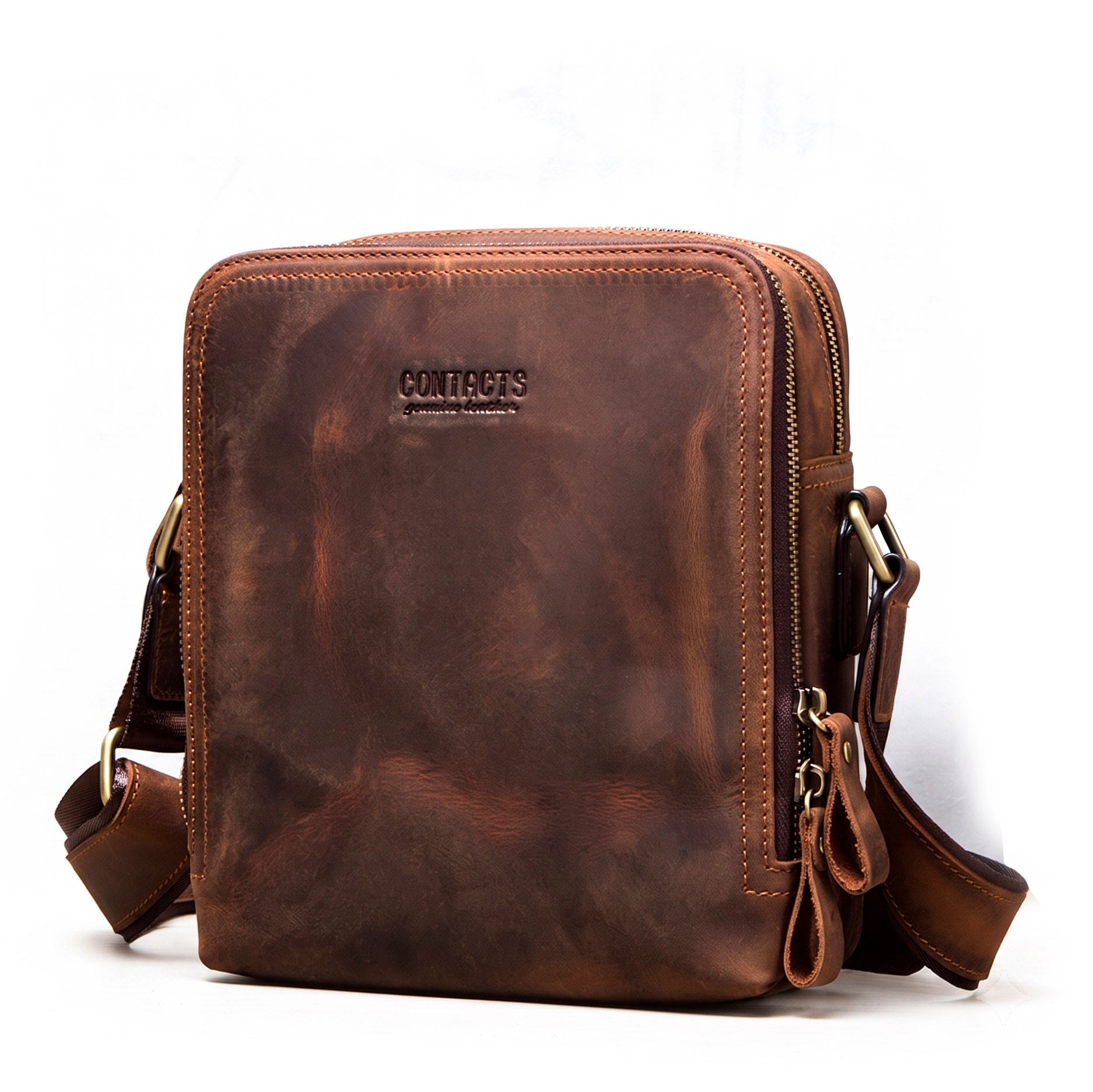 Men's Brown Crossbody Bag Lerno