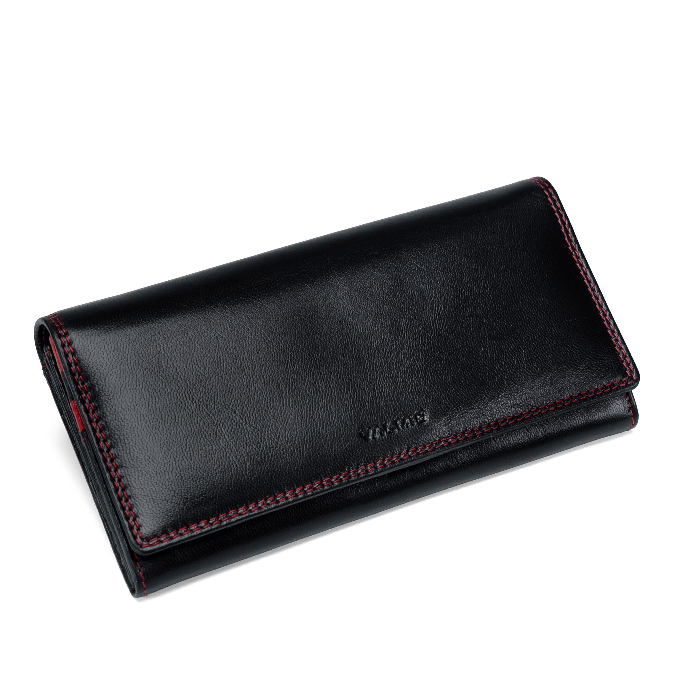 Women's Leather Wallet Valmio Benxi 2433 Black/Red