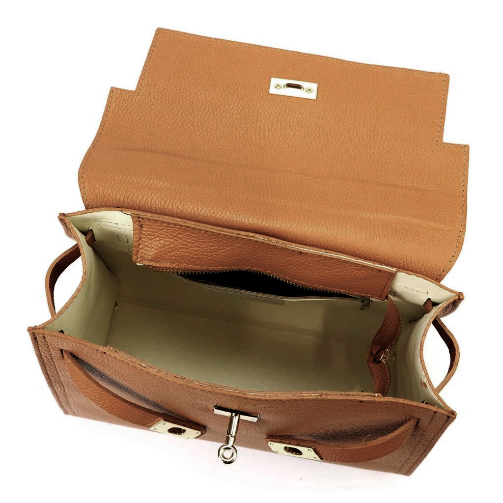 Leather handbag Luka 24-059 Camel