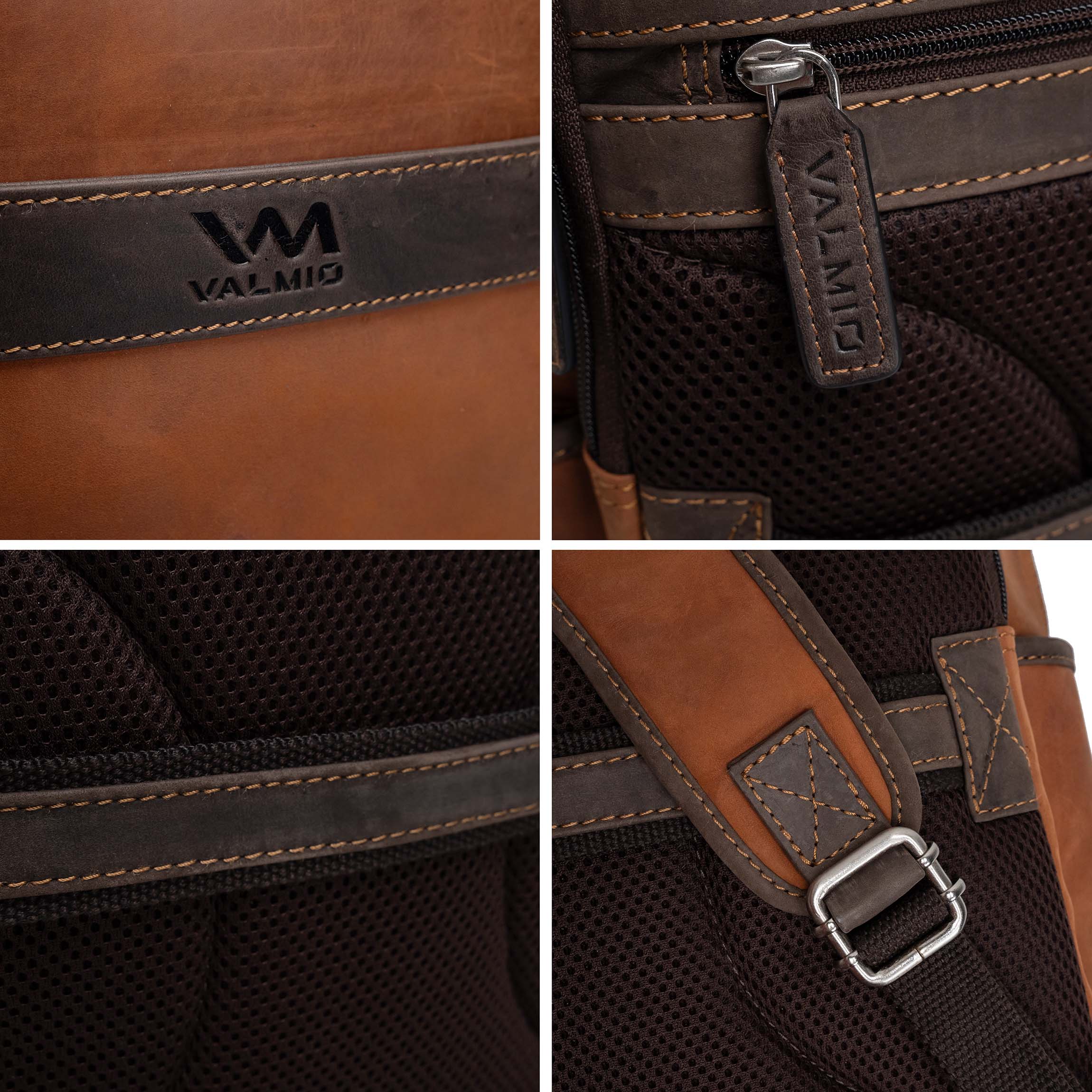 Light brown leather backpack Valmio York