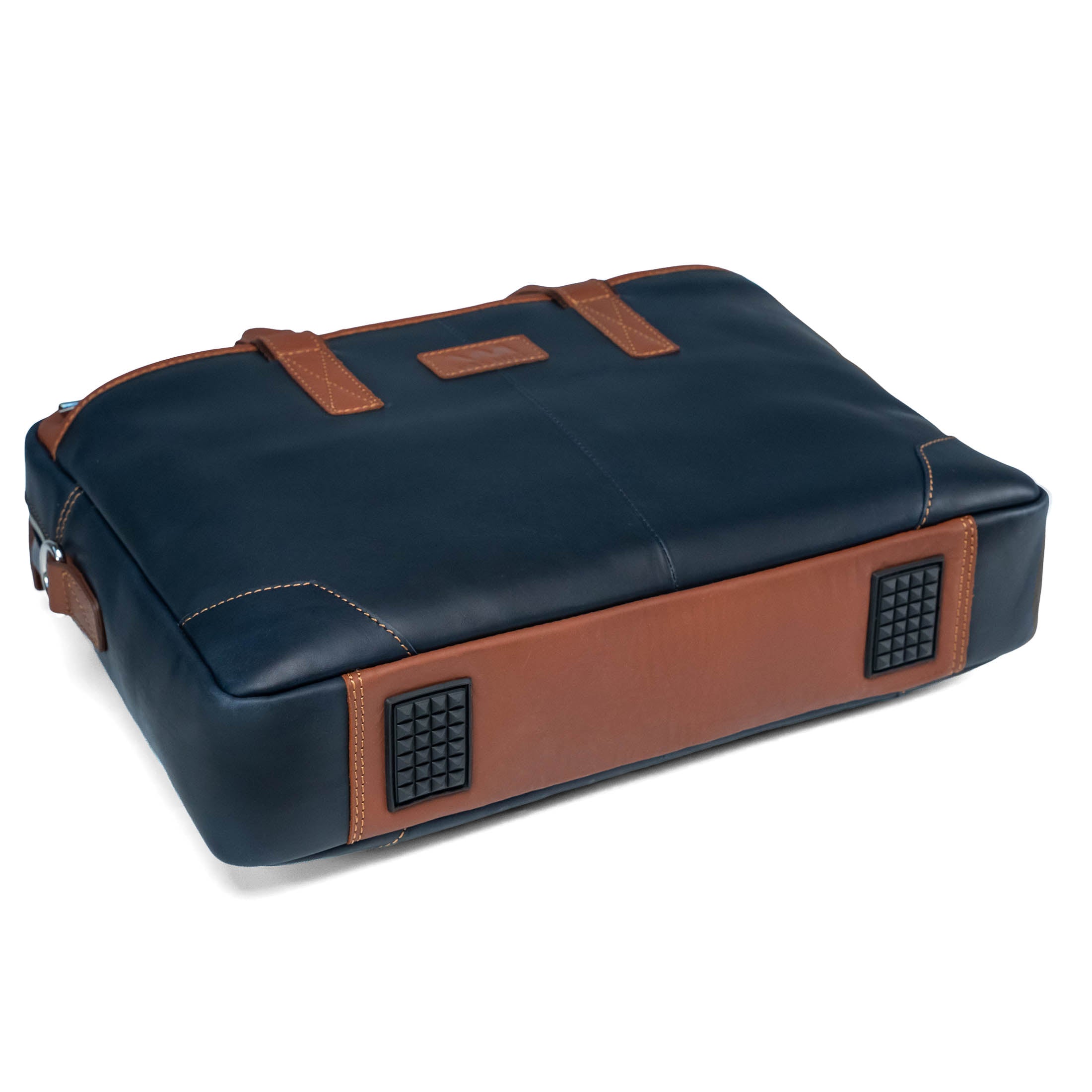 Blue Leather Laptop Bag Valmio Denton 2.0