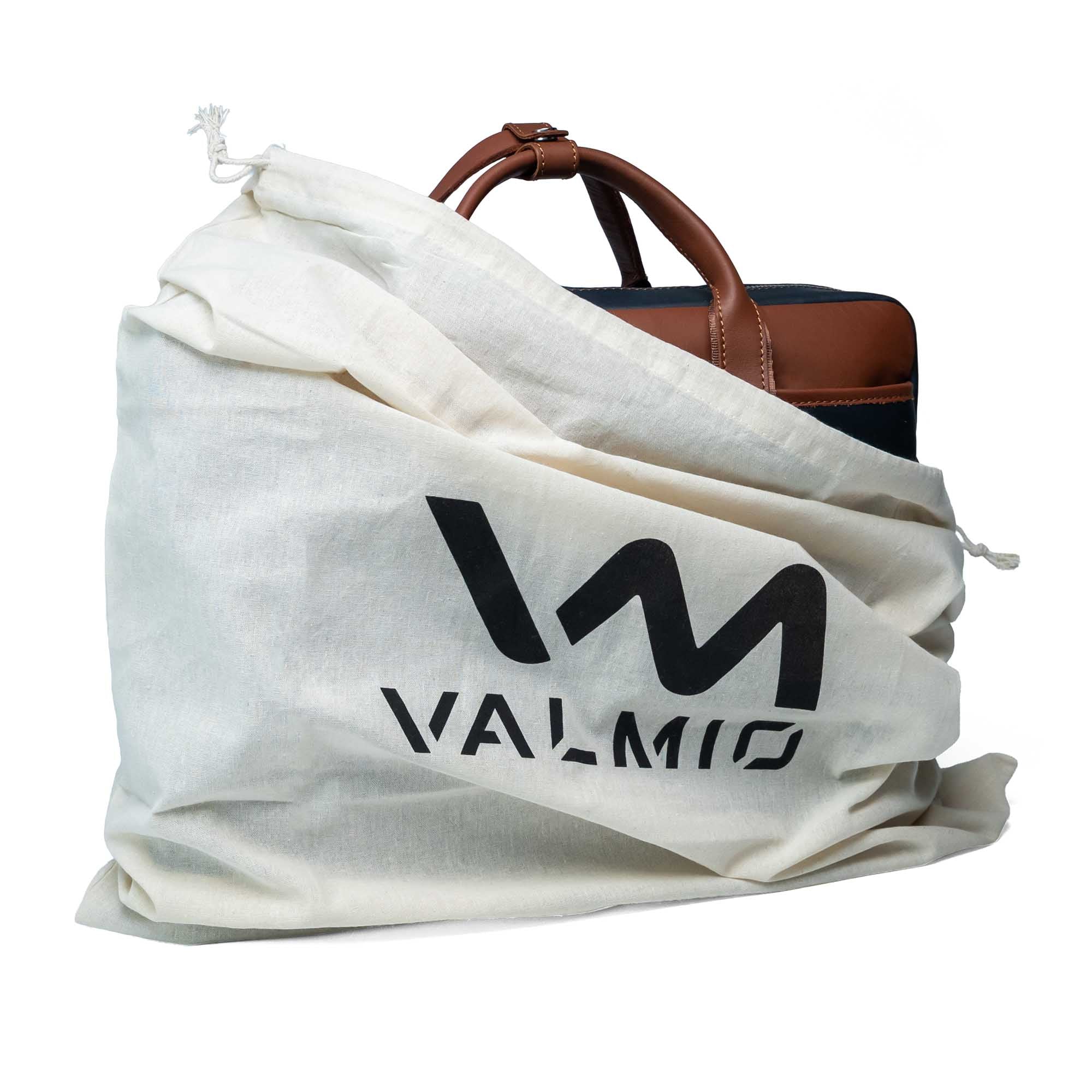 Blue Leather Laptop Bag Valmio Denton 2.0