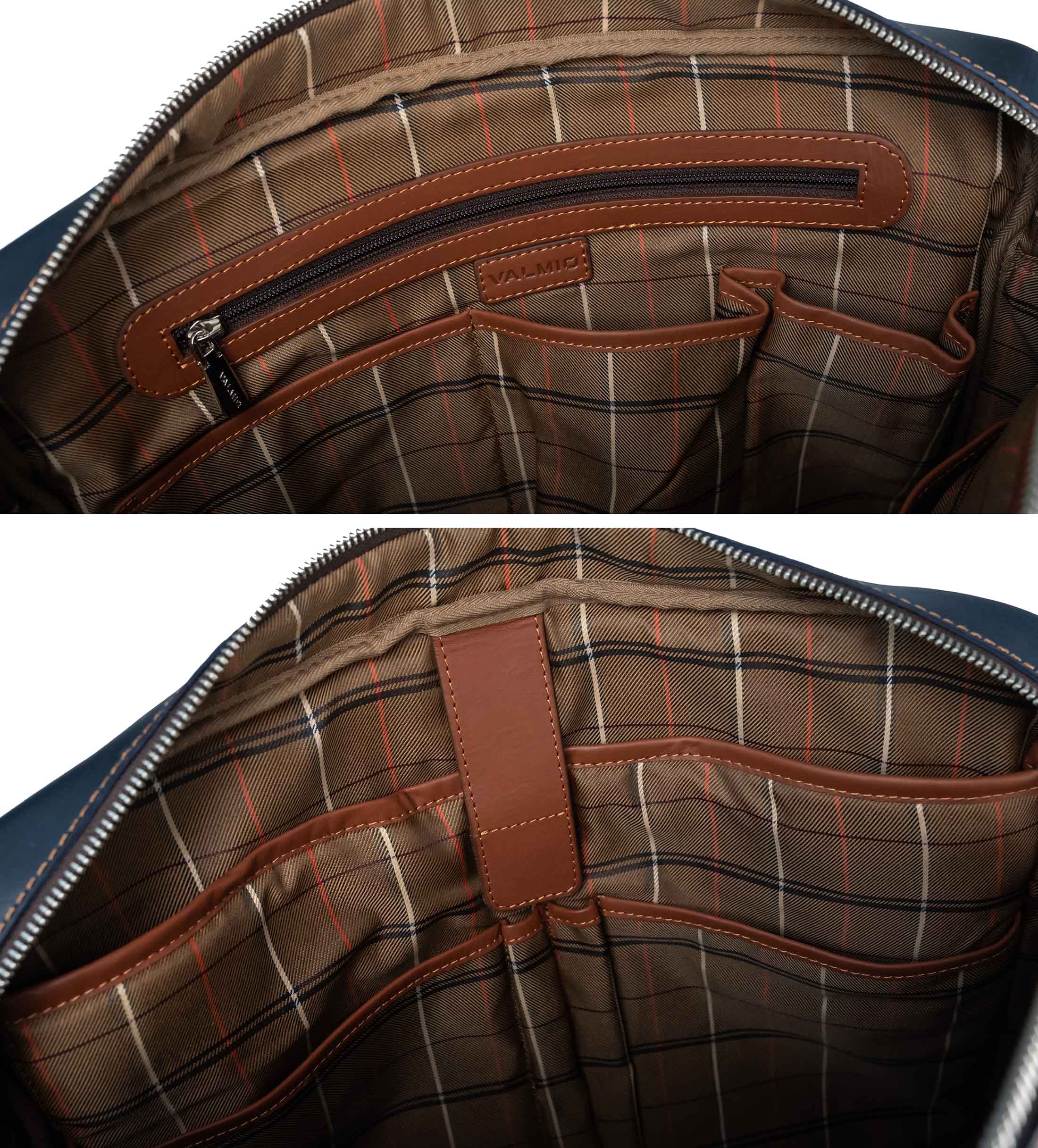 Blue Leather Laptop Bag Valmio Denton 2.0