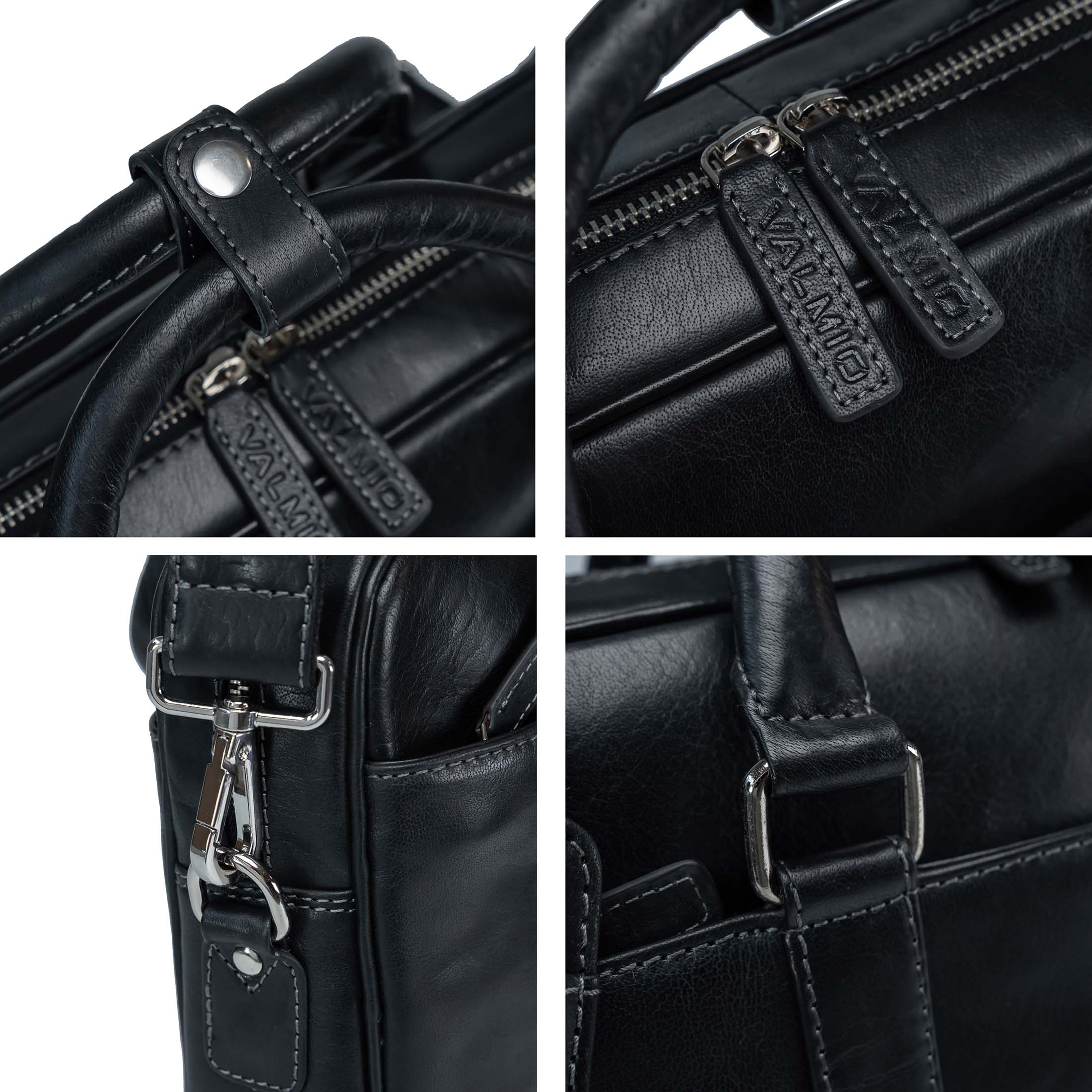 Schwarze Ledertasche Valmio Bern