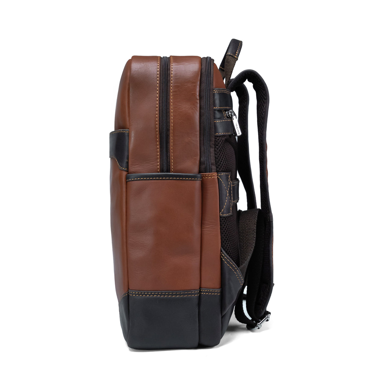Light brown full grain leather backpack Valmio York 13L