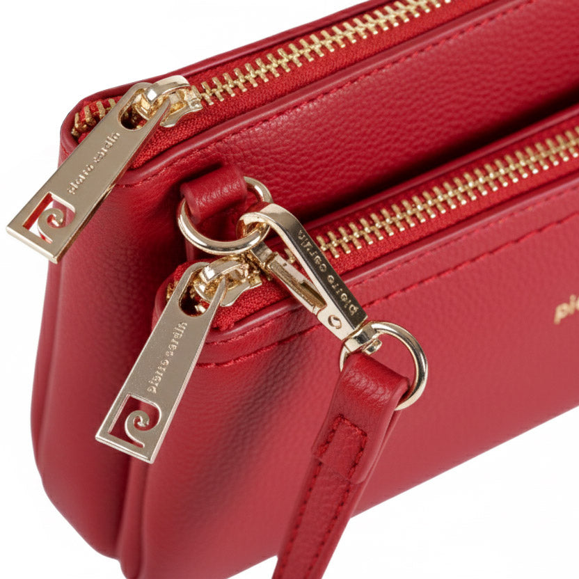 PIERRE CARDIN 86575 Rote Handtasche aus ökologischem Leder