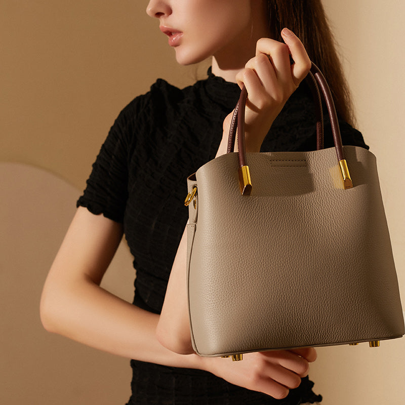 Valmio Karina Leder Damen Tasche - Gelb
