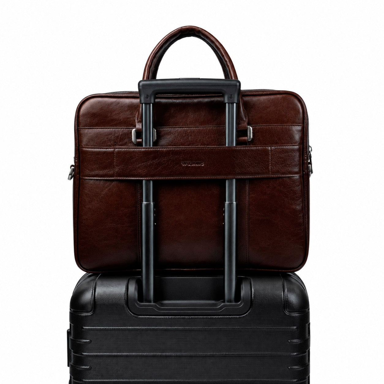Valmio Classic men's leather bag - brown