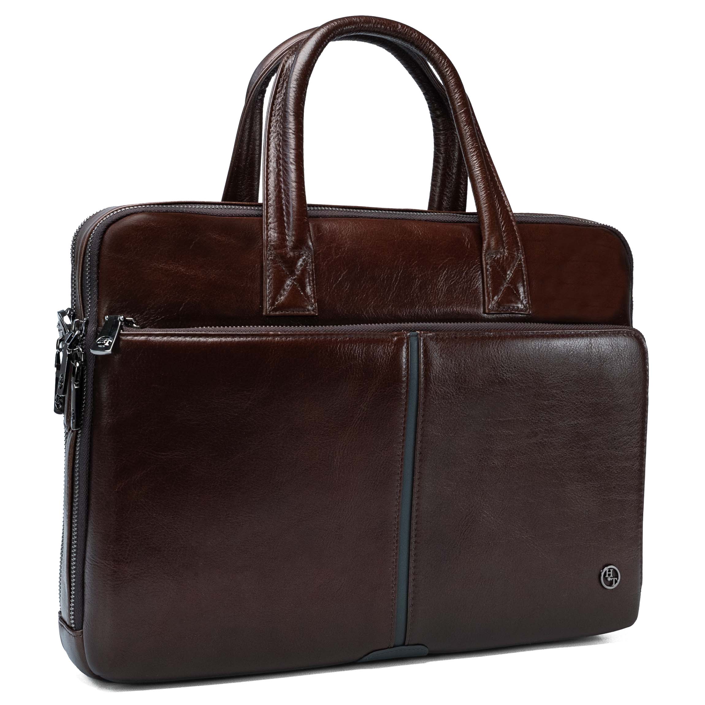 Borto braune Leder-Laptoptasche