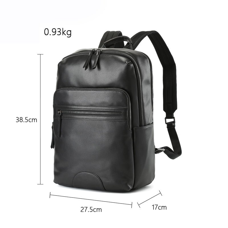 Leder-Rucksack Valmio Branton – Schwarz