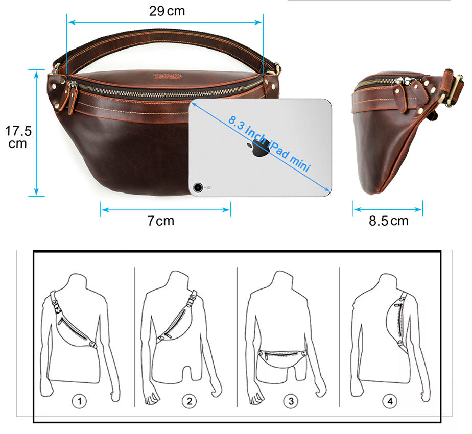 Men's Leather Belt Bag Crost