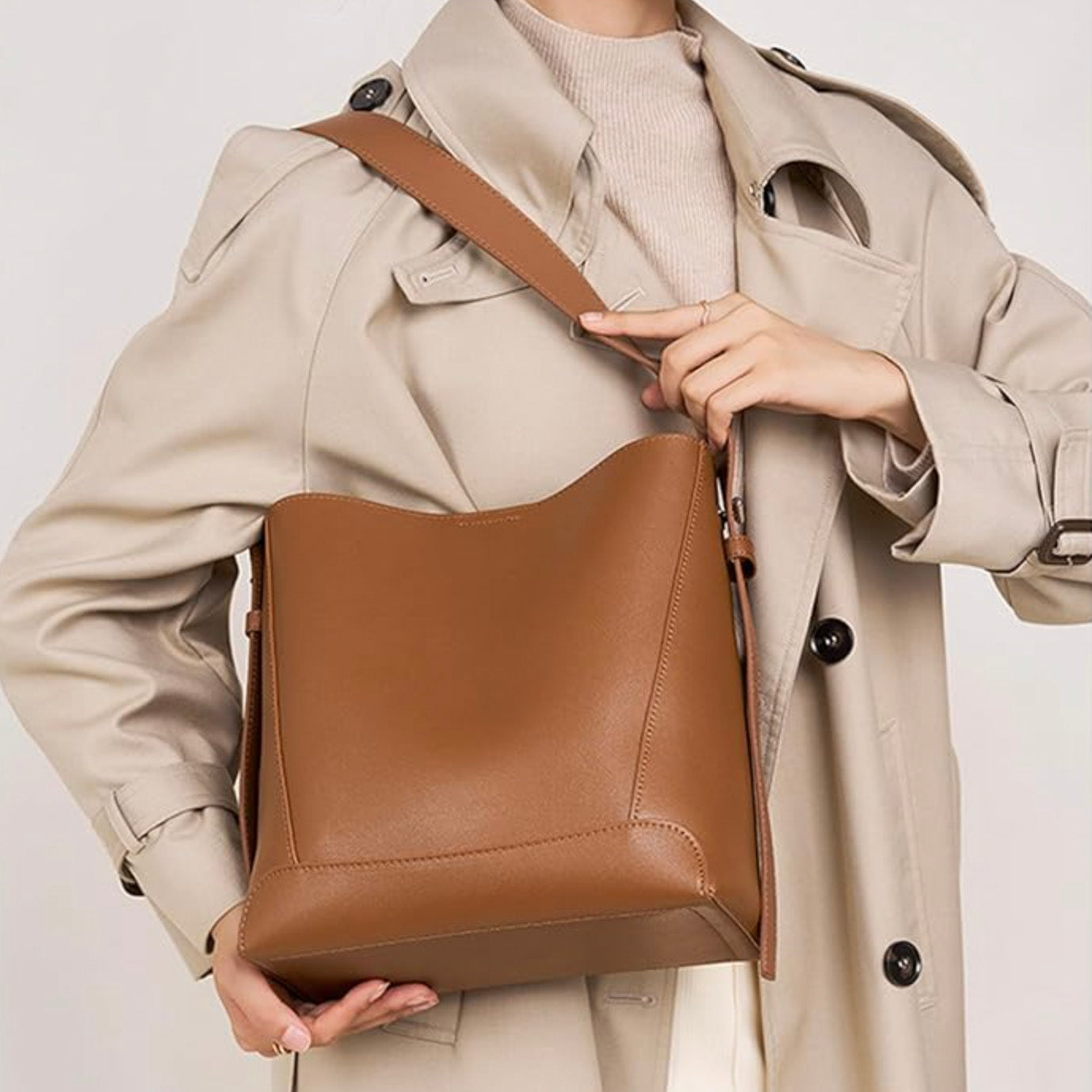 Valmio Melina Leder Damen Tasche - Braun