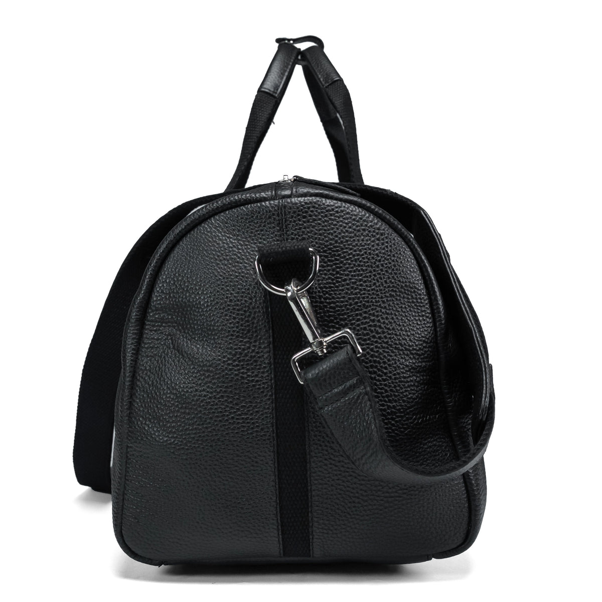 Valmio Comes Leather Travel Bag Black