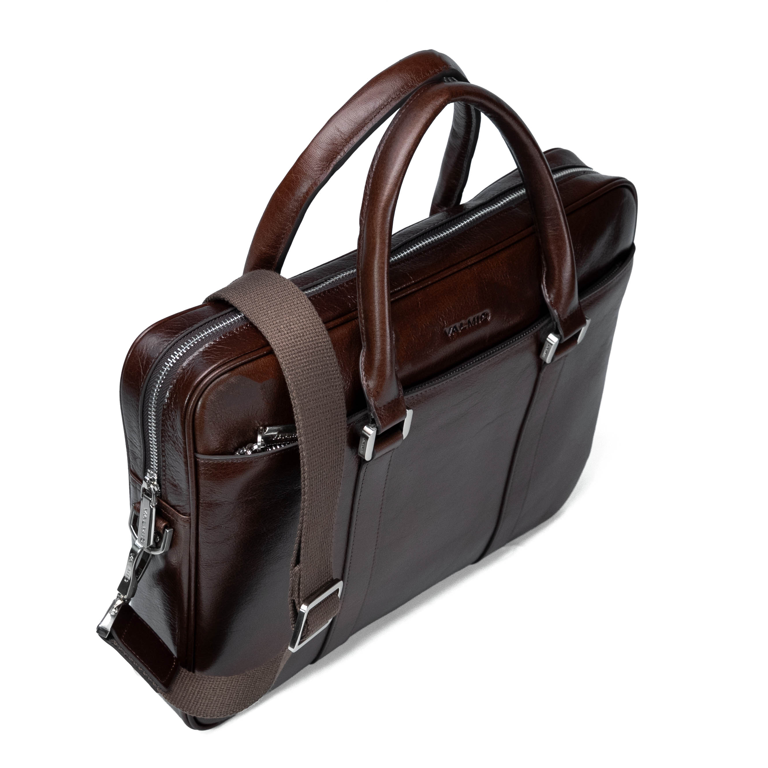 Valmio Classic men's leather bag - brown