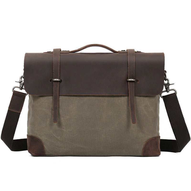 Men's Leather Briefcase Valmio Weston – green