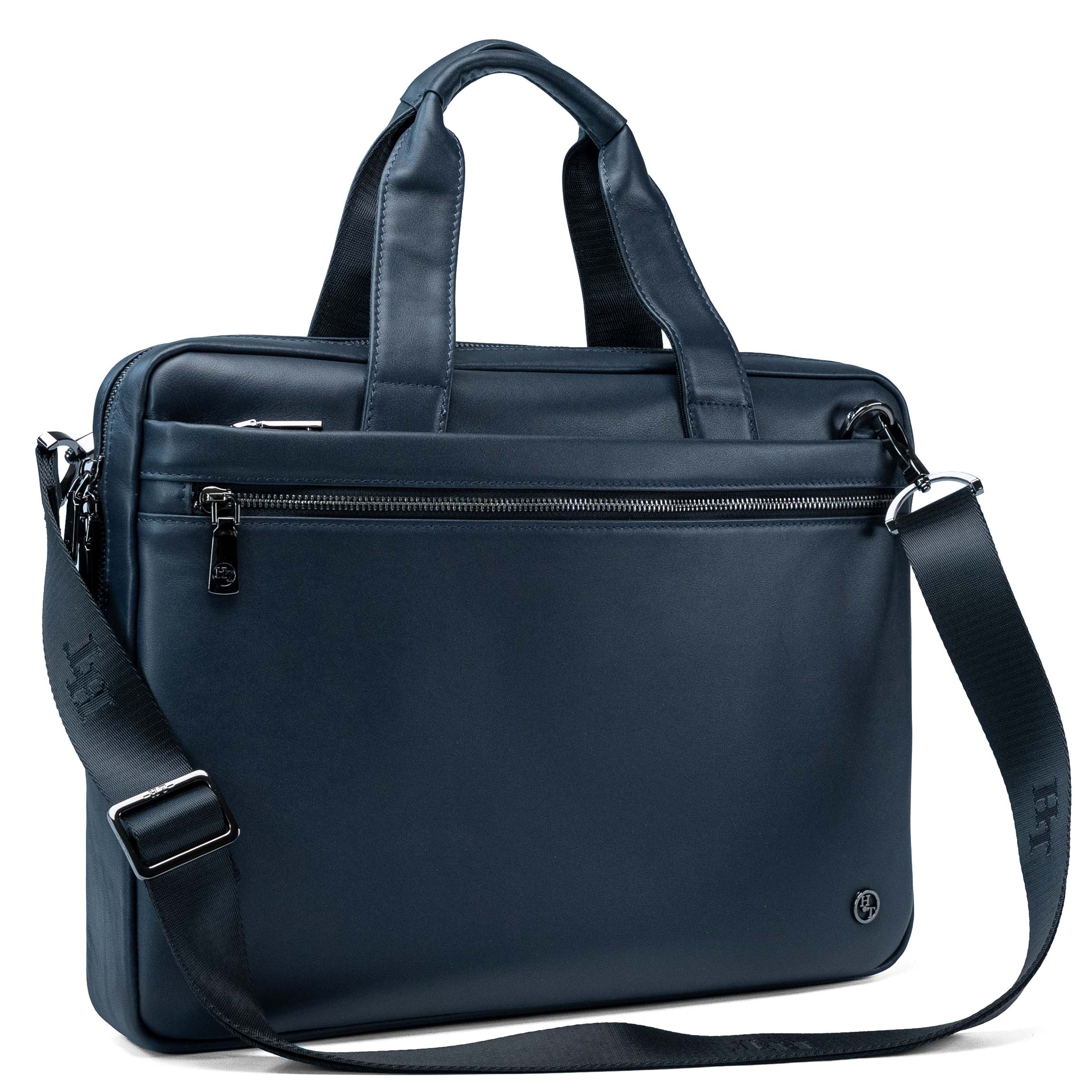 Genry Leder-Laptoptasche - blau