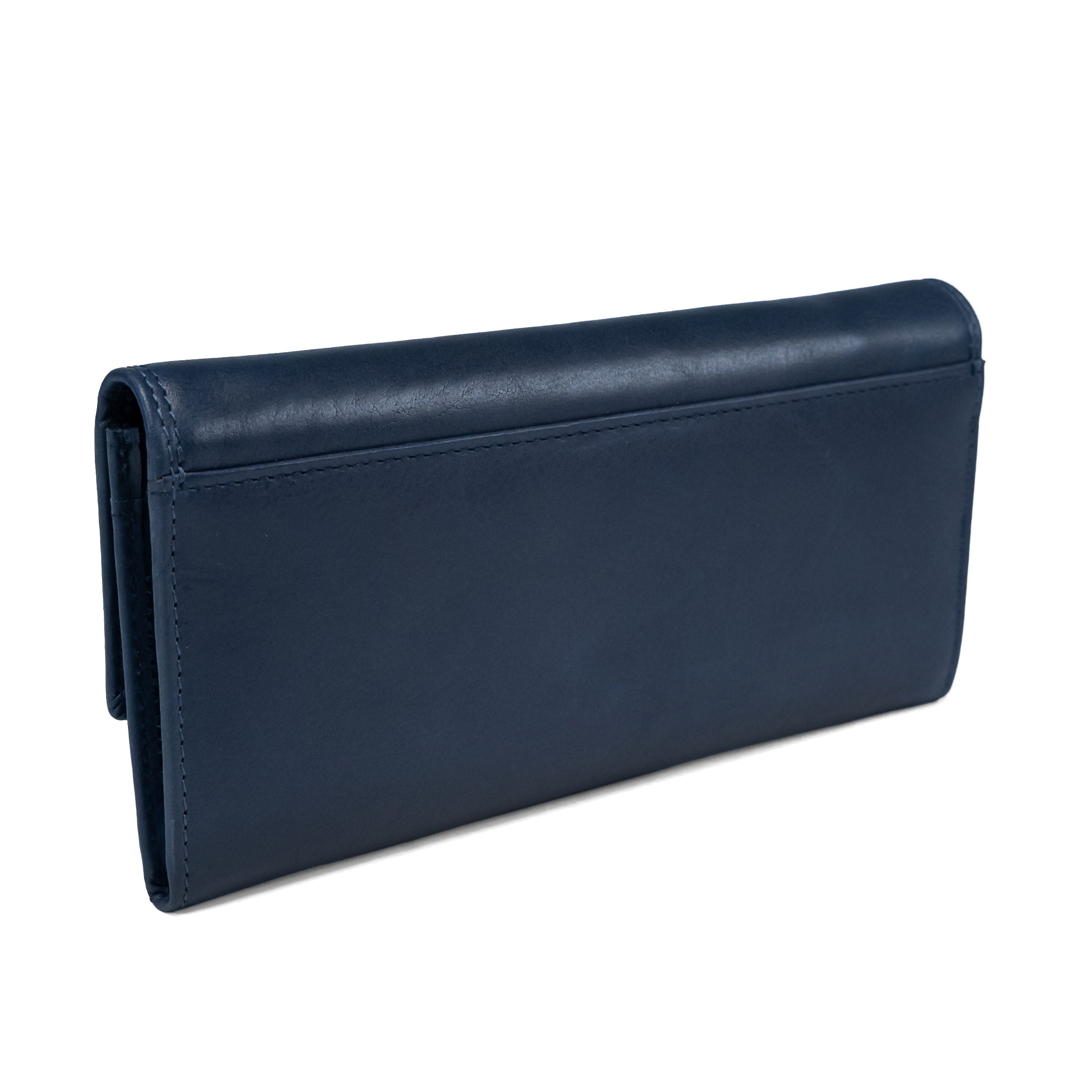 Women's Leather Wallet Valmio Pouch Dark Blue